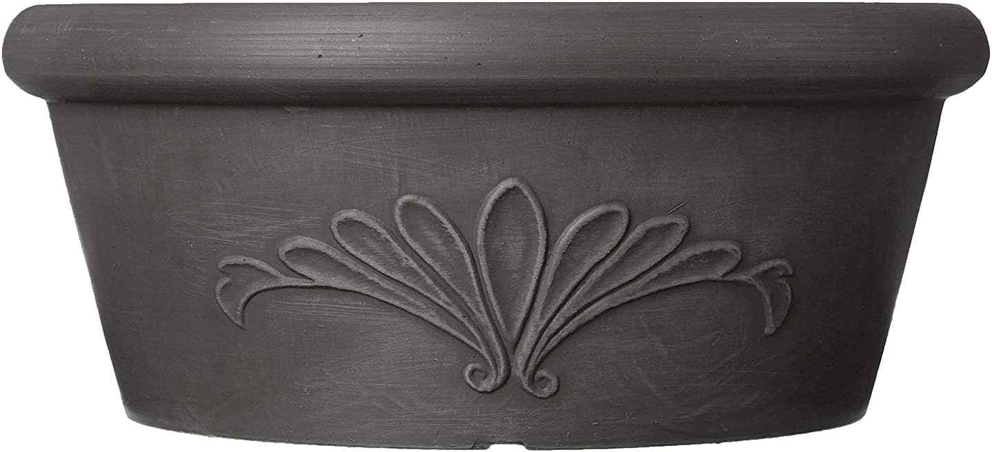 Arcadia Garden Products PSW Pot TA25DC Collection Shallow Bulb Pan Planter Dish Low Bowl for Succulents, Bonsai, Fairy Gardens, Herbs, 10-inch, Dark Charcoal, 10"x3.5"