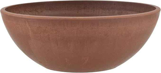 PSW Pot Collection M25TC 10-inch Plastic/Stone/Wood Composite Low Bowl Planter – No Drainage Hole (Drillable), Shallow Indoor/Outer Pot for Succulents, Bonsai, Fairy Gardens, Herbs, Terra Cotta Color