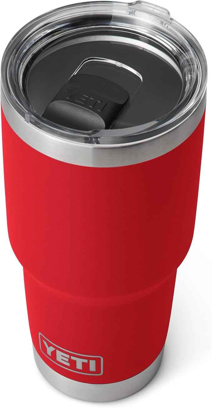 YETI Rambler 30 oz Tumbler, Stainless Steel, Vacuum Insulated with MagSlider Lid, Rescue Red