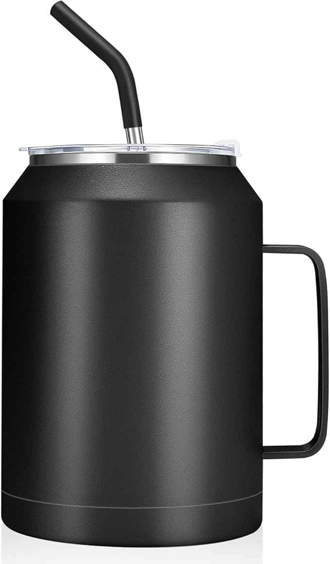 Zenbo 50 oz Mug Tumbler – Stainless Steel Vacuum Insulated Mug with Handle,Lid and Straw,Keeps Drinks Cold up to 36 Hours – Sweat-Proof Body, Dishwasher Safe