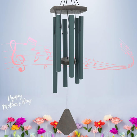Large Wind Chimes for Outside, 30" Aluminium Wind Chime with Wind Catcher, Outdoor Garden Patio Decoration Windchimes, Classic Zen Gift for Men and Women Green