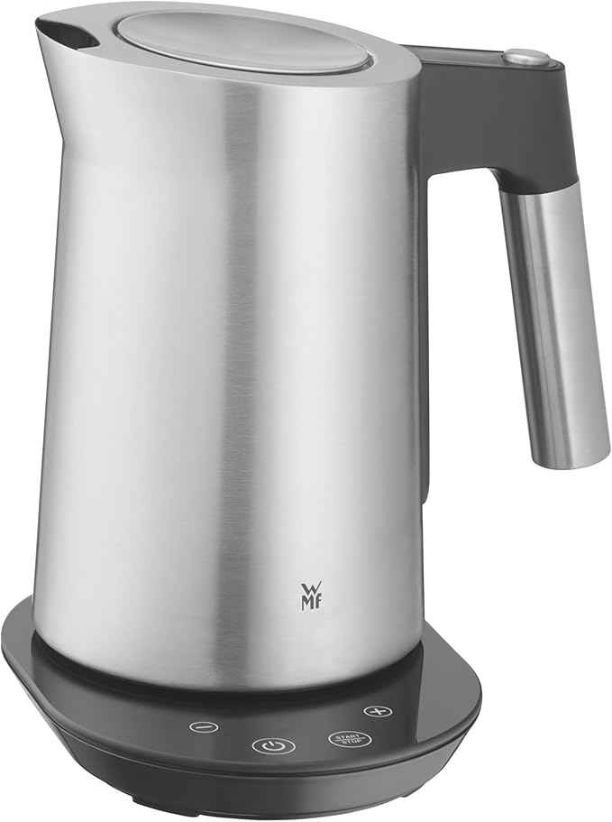 WMF Kineo Wasserkocher mit Temperatureinstellung 1,6l, Kalkfilter, 3000 W, Live-Temperaturanzeige, elektrischer Wasserkocher edelstahl matt