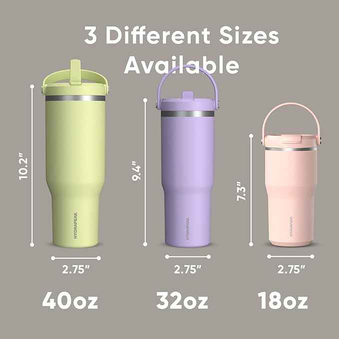 Hydrapeak Nomad 32 oz Tumbler with Handle and Straw Lid, Leakproof, Double Insulated, 32oz Cup Stainless Steel (Stone)