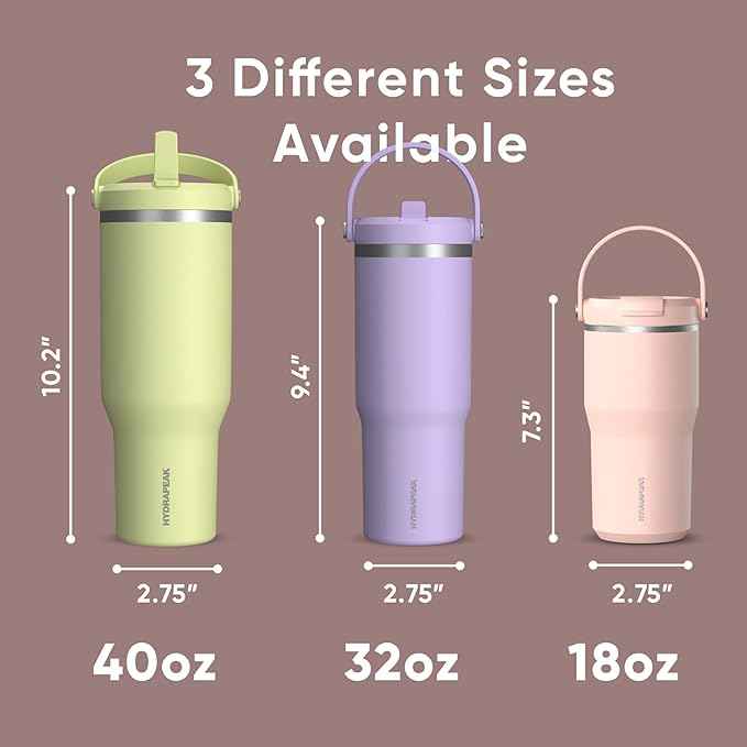 Hydrapeak Nomad 32 oz Tumbler with Handle and Straw Lid, Leakproof, Double Insulated, 32oz Cup Stainless Steel (Rosewood)