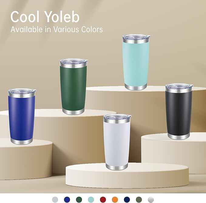 20 oz Tumbler Stainless Steel Tumblers with Lid Double Wall Vacuum Insulated Coffee Mug 20oz Powder Coated Cup for Hot and Cold Drinks, Dark Green, 1 pack