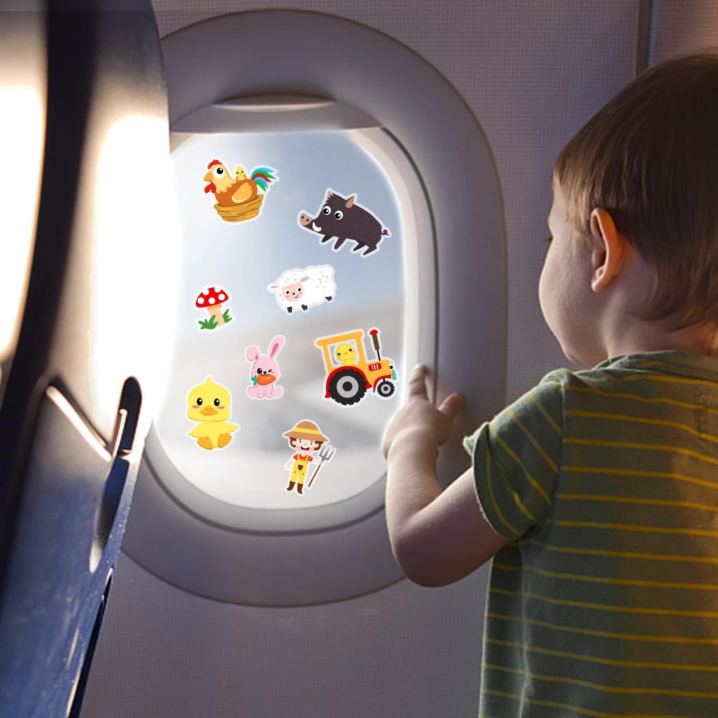 Brand Farm Animal Gel Clings Stickers for Kids, 21PCS Reusable Decals, Wall, Car, Window Decorations, Classroom, Home, Nursery, Party Supplies