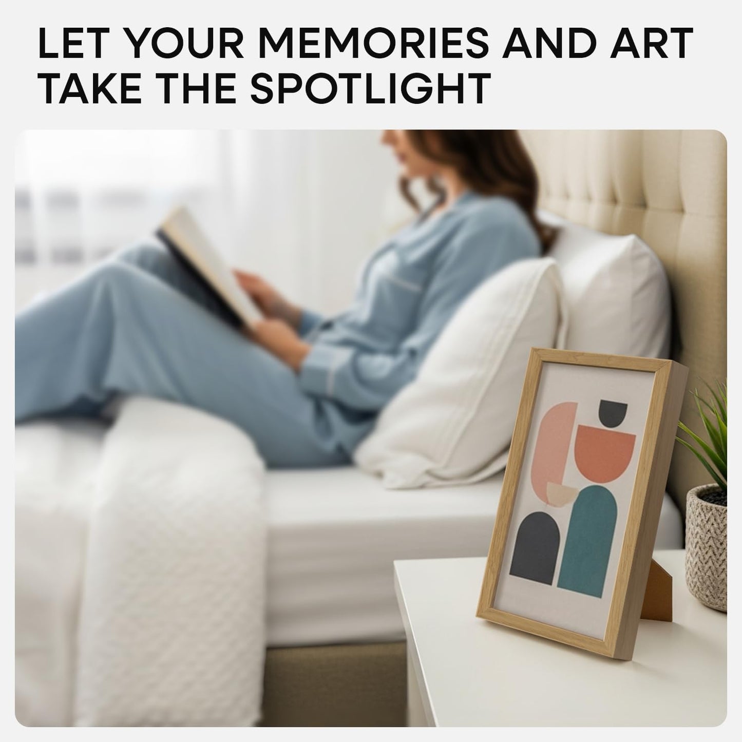 Homeforia 8x12 Picture Frame Wood, High End Natural Oak 8 x 12 Light Wooden Frames with Mat 6 by 8 inch Photo, 8by12 Frame Matted to 6x8 Art, Wall or Tabletop Frame, Tempered Glass, Wall Kit, Set of 1