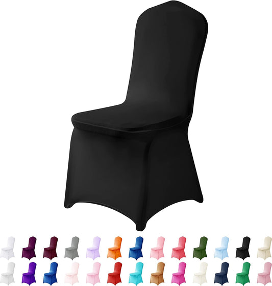 Spandex Chair Covers, 25PCS, Washable Protector for Living Room, Party, Banquet, Wedding, Hotel (Black)