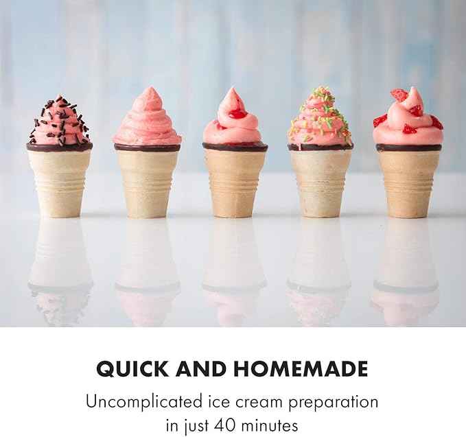Klarstein - Ice cream machine 1.5 l - Thermal compressor - 200 W - Expenditure system - 3 hours automatic cooling - Automatic cleaning system - Stainless steel White.