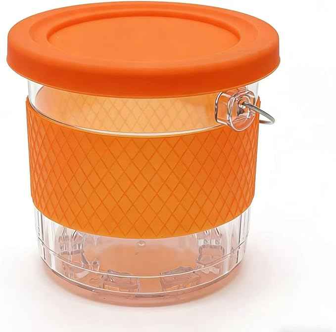 Upgrade Replacement Containers for Ninja Creami Pints with Lids and Silicone sleeve - 4 Pack, 16oz Cups Compatible with NC301 NC300 NC299AMZ NC290 Series Ice Cream Maker