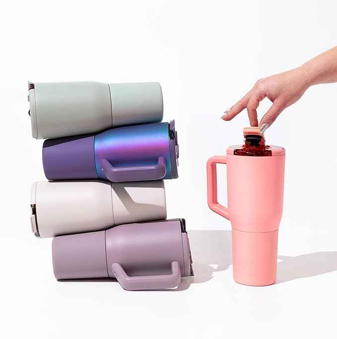BrüMate Müv - 35oz 100% Leak Proof Insulated Coffee Mug with Handle & Lid - Stainless Steel Coffee Travel Mug - Double Walled Coffee Cup (Lilac Dusk)