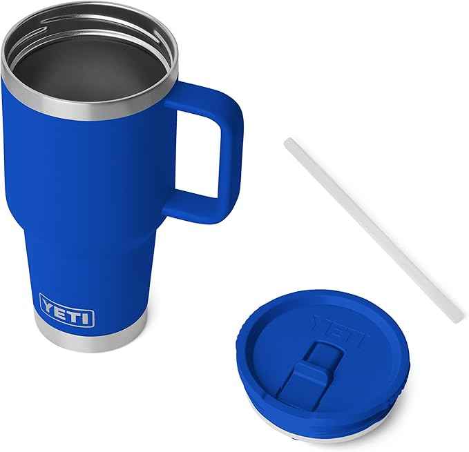 YETI Rambler 30 oz Travel Mug with Flip Straw Lid – Stainless Steel, Vacuum Insulated, Leakproof, Cup Holder Friendly