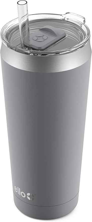 Ello Beacon Vacuum Insulated Stainless Steel Tumbler with Slider Lid and Optional Straw
