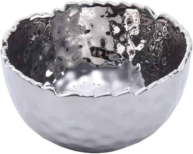 Pampa Bay Millennium Porcelain Snack Bowl, Silver