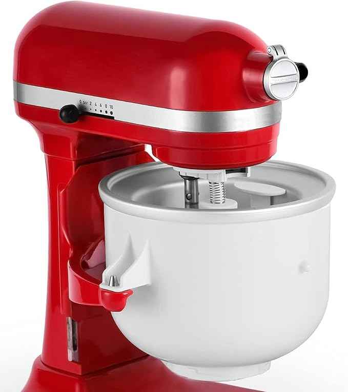 2 Quart Ice Cream Maker Attachment with Mixing Paddle and Drive Assembly, Compatible with 4.5/5 Quart Tilt-Head Stand Mixer K45SS, KSM75, KSM150 and 6 Quart Bowl-Lift Stand Mixers