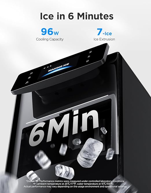 GoveeLife Smart Nugget Ice Maker Pro, 60lbs Daily, 6-Minute First Ice, 40dB Ultra-Quiet with AI NoiseGuard, App & Voice Control, Self-Clean, 3.5lbs Basket & Dual Water Tanks, for Home Kitchen, Party