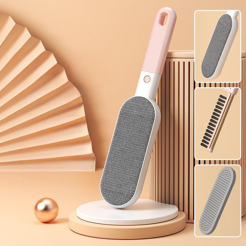 Multi-Functions Travel Lint Remover, Pet Hair Remover, Fur Remover for Dogs & Cats, Efficient Hair Collector,Pet Hairs Brush,Magic Fur Brush D (Pink)