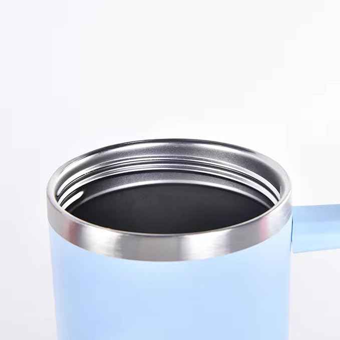 40oz Insulated Travel Mug Tumbler With Handle and Straw,Stainless Steel Double Wall Vacuum Cup Keep Drink Cold and Hot (Light blue)