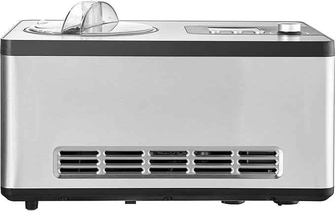 Automatic Ice Cream Maker with Built-in Compressor, 2 Quart Capacity, No Pre-freezing required - Stainless Steel Electric Sorbet Machine, 3 Modes Gelato Maker with LCD Display & Timer - Silver Finish