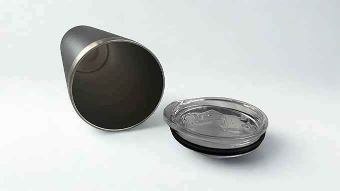 20 oz Powder Coated Cup Double Wall Stainless Steel 20oz Skinny Straight Tumbler with Lid: Black