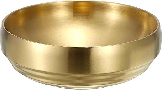8.3" Golden Key Bowl for Entryway Decorative Key Holder Round Fruit Dish Stainless Steel Catch All Bowl for Coffee Table Kitchen Counter Home Decor