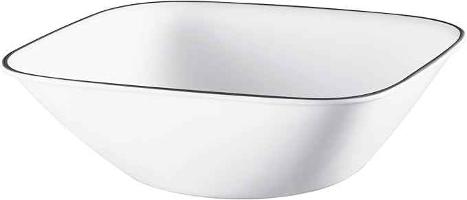 Corelle Vitrelle 18-Piece Service for 6 Dinnerware Set Triple Layer Glass and Chip Resistant, Lightweight Square Plates and Bowls Set, Timber Shadows