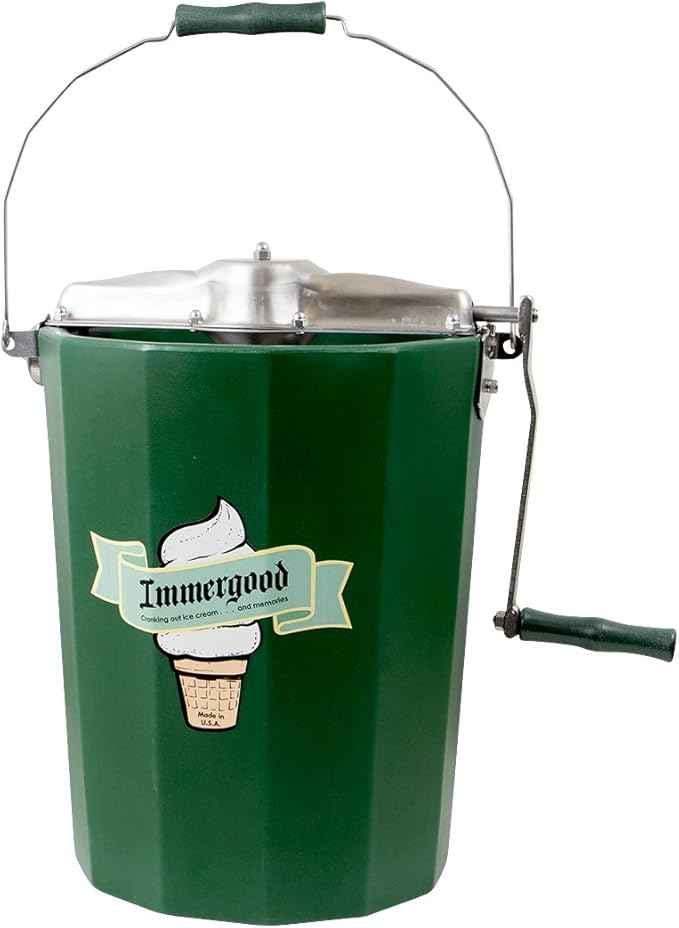 PREMIUM 6 qt. - Immergood Stainless Steel Ice Cream Maker - Hand Crank