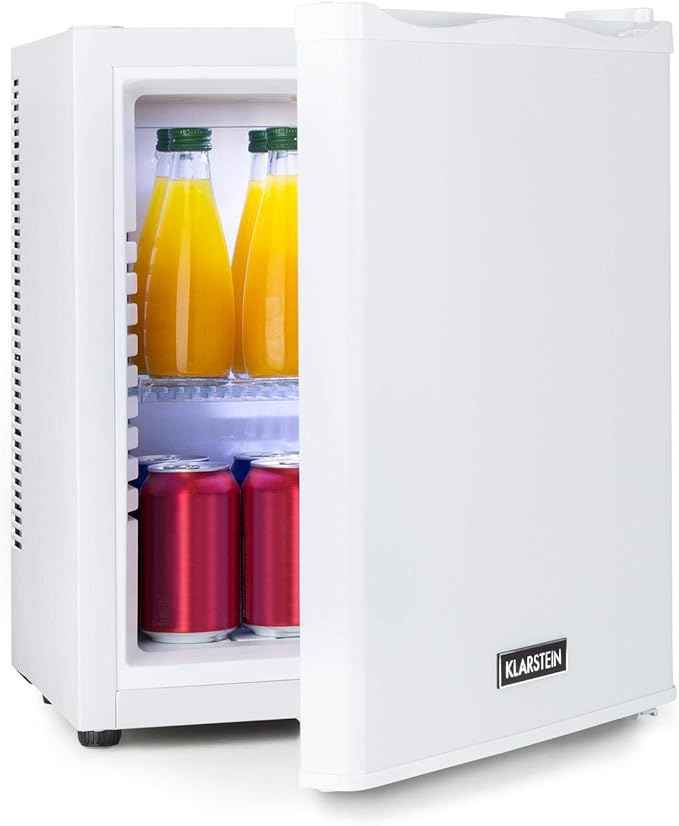 Klarstein Happy Hour - Mini bar, réfrigérateur à boissons, Compression, température de refroidissement : 5-15 °C, classe d'efficacité énergétique A, silencieux : 0 dB, lumière LED, 19 L, Blanc