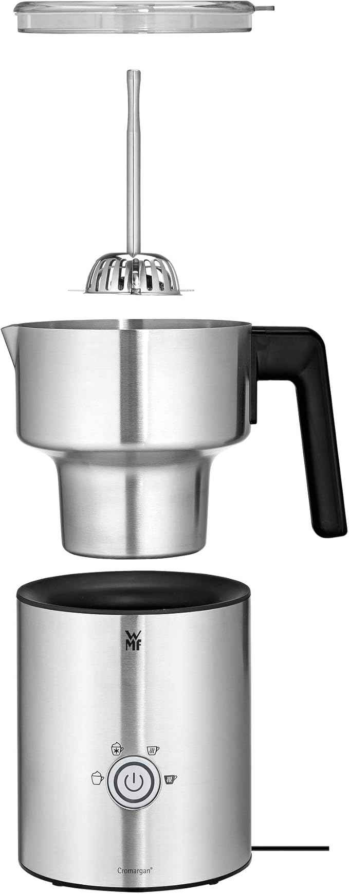 WMF Lono Milk & Choc Induction Milchaufs for Milk Froth Hot and Cold or Hot Chocolate, Cromargan/Matte Silver