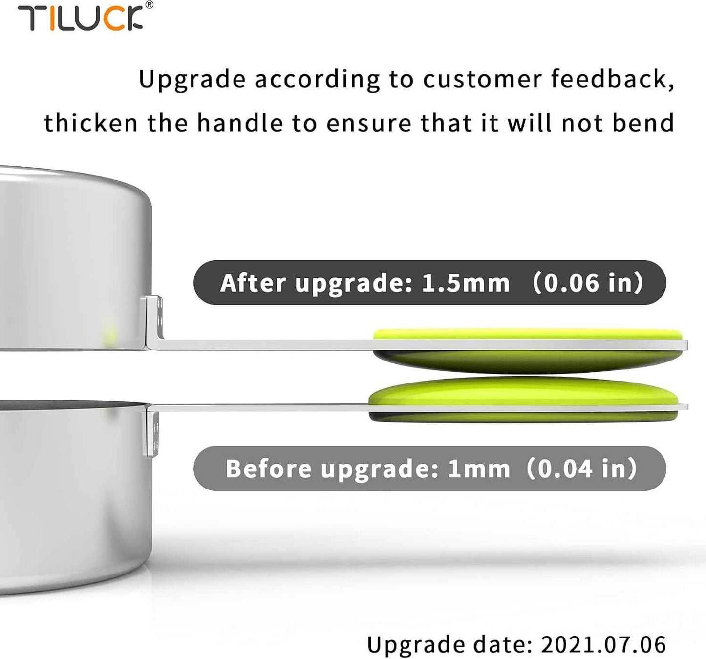 TILUCK measuring cups and magnetic measuring spoons set, stainless steel measuring cups, 6 double-sided stainless steel measuring spoons & 1 leveler (12)