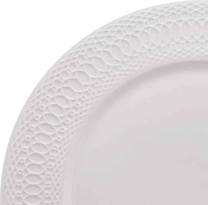 Mikasa Levi 40 Piece Bone China Dinnerware Set, Embossed Plates Bowls, Chip-Resistant, Lightweight, Elegant and Durable, Service for 8, White