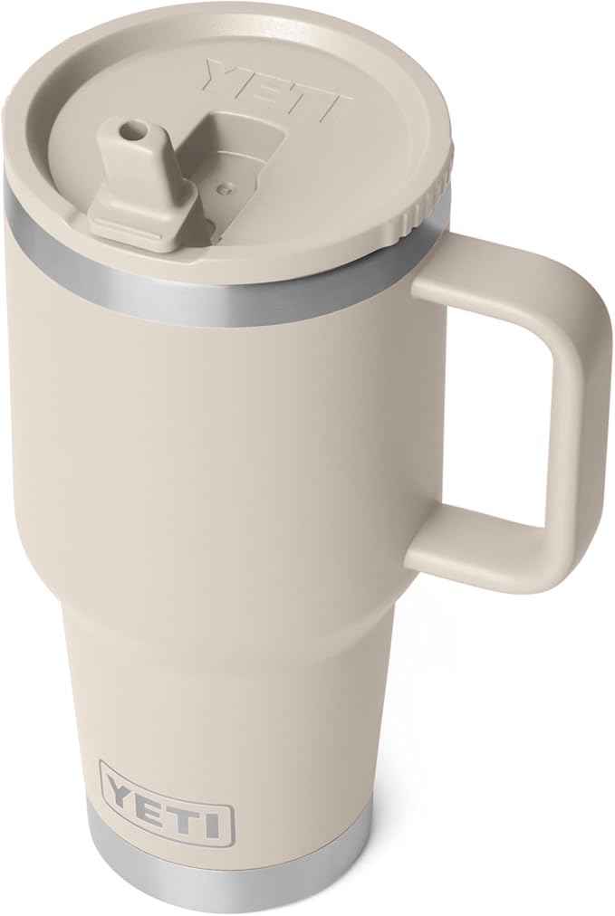 YETI Rambler 30 oz Travel Mug with Flip Straw Lid – Stainless Steel, Vacuum Insulated, Leakproof, Cup Holder Friendly