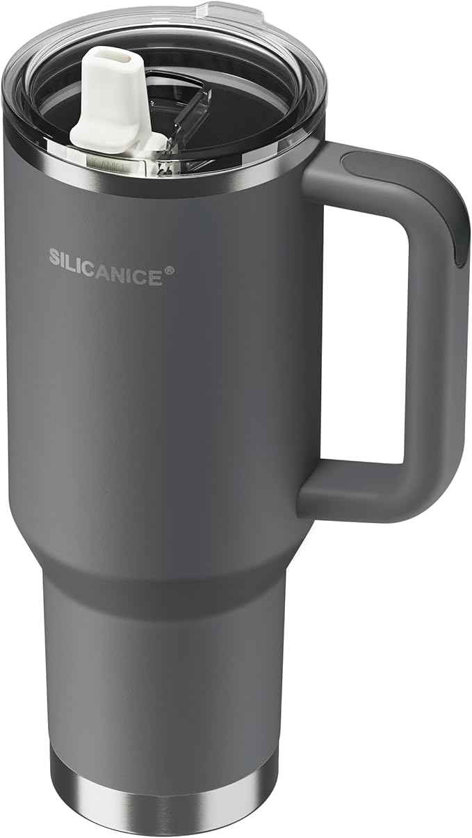 For Travel & Gym – Never Drink from a Moldy Lid Again: 40oz Hygienic Tumbler, 100% Leakproof Lid & Removable Foldable Spout. Reinforced Base, Fits Cup Holders - Gray