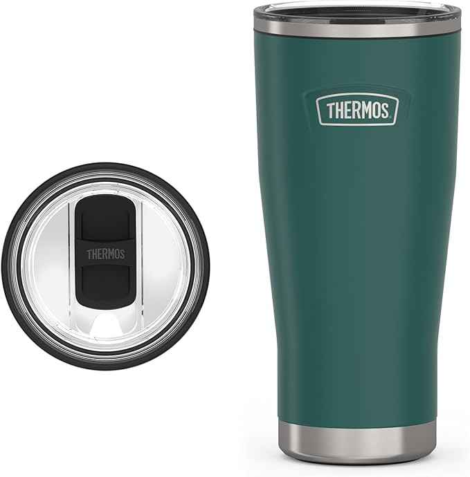 THERMOS ICON SERIES, Stainless Steel Cold Tumbler with Slide Lock, 24 Ounce, Spruce