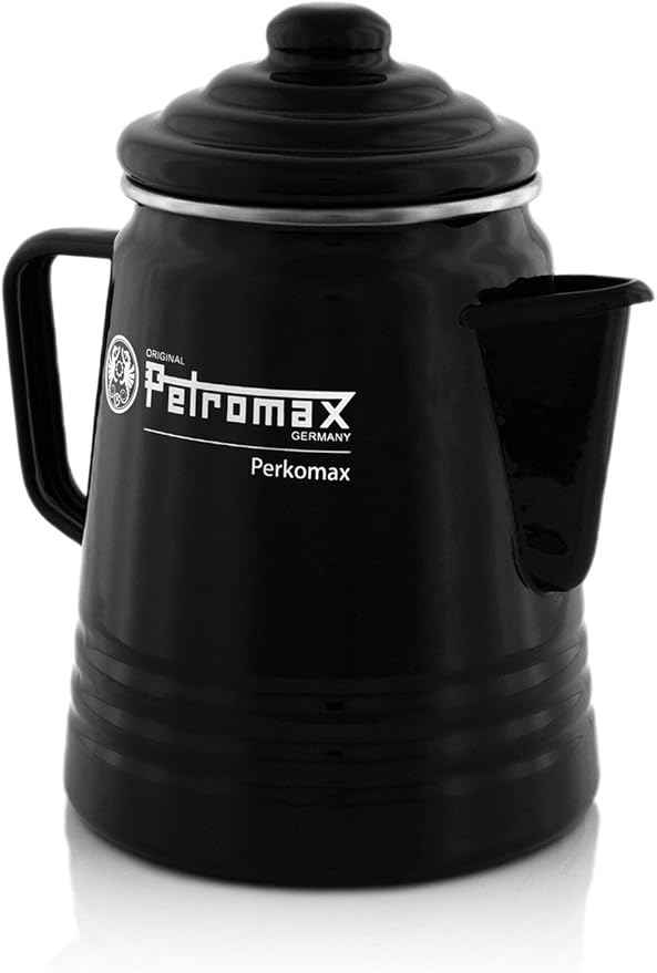 Petromax Tea and Coffee Percolator, Use Indoor/Outdoors for Home Kitchen or Campfire, Enameled Steel Coffee and Tea Pot Brews to Your Taste, 5-6 Cup Capacity
