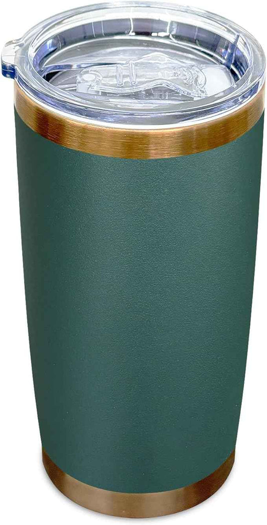 20 oz Tumblers Stainless Steel Tumbler with Lid and Straw Insulated Copper Coffee Mug for Laser Graving 30oz Powder Coated Cup(Green,1 pack)