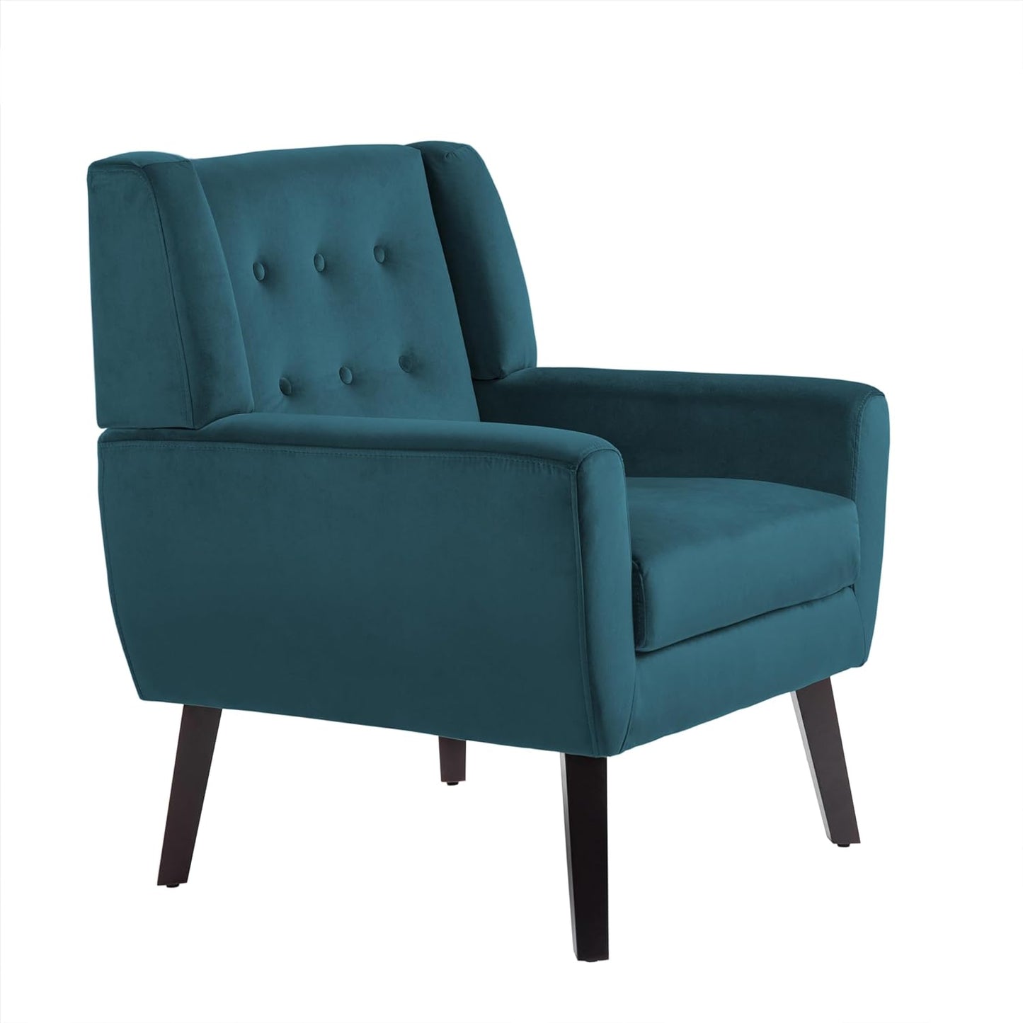 UIXE Accent Chairs Set of 2, Velvet Upholstered Armchair for Living Room, Modern Club Arm Chairs Comfy Single Sofa Button Tufted Bedroom Reading Seat - Blue