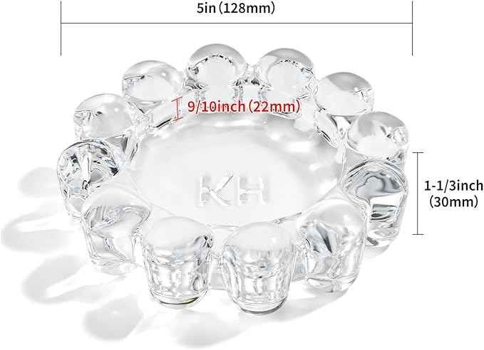 khtumeware Chic Clear Bubble Glass Candle Dish – Modern Clear Glass Candle Holder for Tealights & Diffusers, Decorative Tray for Home & Tabletop Decor（1 Pack）
