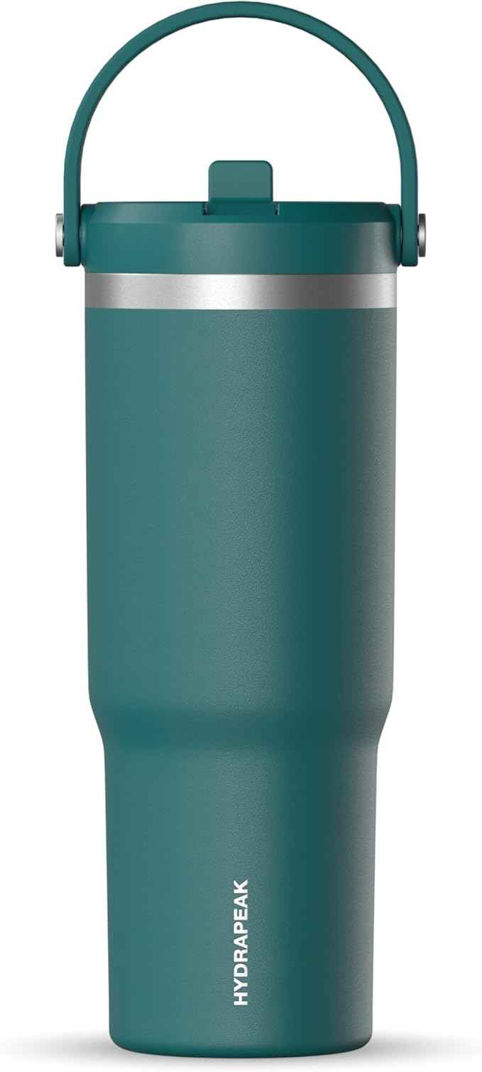 Hydrapeak Nomad 32 oz Tumbler with Handle and Straw Lid, Leakproof, Double Insulated, 32oz Cup Stainless Steel (ST-Latte)
