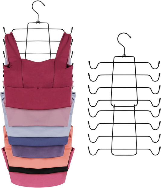 ZEDODIER Tank Top Hanger, Space Saving Bra Hangers, Non-Slip Hanging Sport Bras Holder, Closet Organizers and Storage for Camisoles Tank Tops Bras Ties Swimsuits Strappy Dress, Black