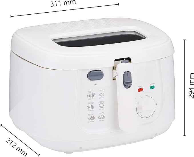 Alpina Deep Fryer, Deep Fryer, 1800 Watt, 2.5 L, All 190 °C, White