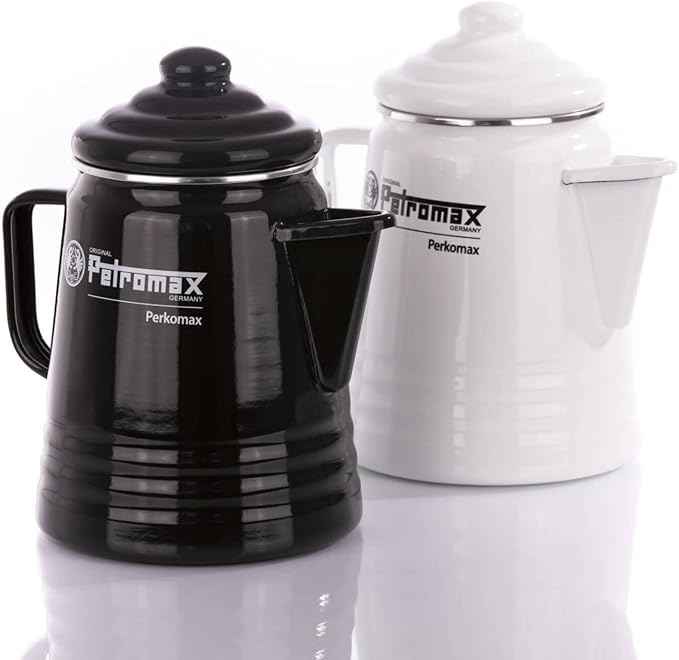 Petromax Tea and Coffee Percolator, Use Indoor/Outdoors for Home Kitchen or Campfire, Enameled Steel Coffee and Tea Pot Brews to Your Taste, 5-6 Cup Capacity