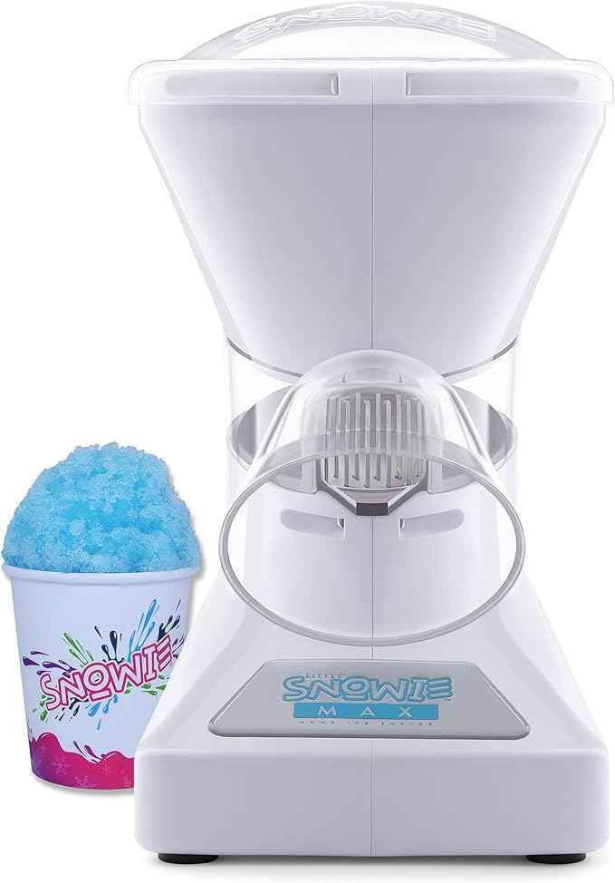 SNOWIE - Little Snowie Max Snow Cone Machine - Premium Shaved Ice Maker, With Powder Sticks Syrup Mix, 6-Stick Kit, Light Blue