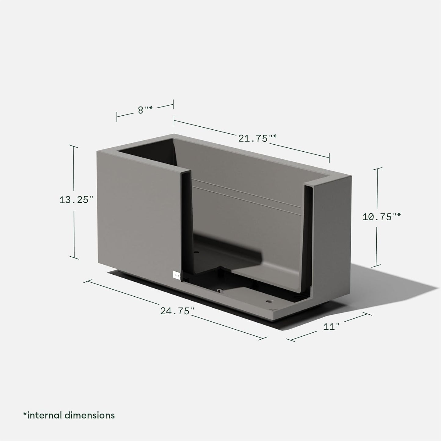Veradek Block Series Long Box Planter - Large Rectangular Planter for Indoor or Outdoor Patio/Porch | Durable All-Weather Use with Drainage Holes | Modern Décor for Tall Plants, Flowers or Shrubs