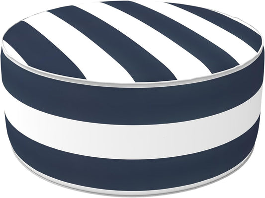 LVTXIII Inflatable Stool Ottoman Footrest with Handle, All Weather Foot Rest, Indoor or Outdoor Use for Home Patio Garden and Camping, D21 x H9, Cabana Navy