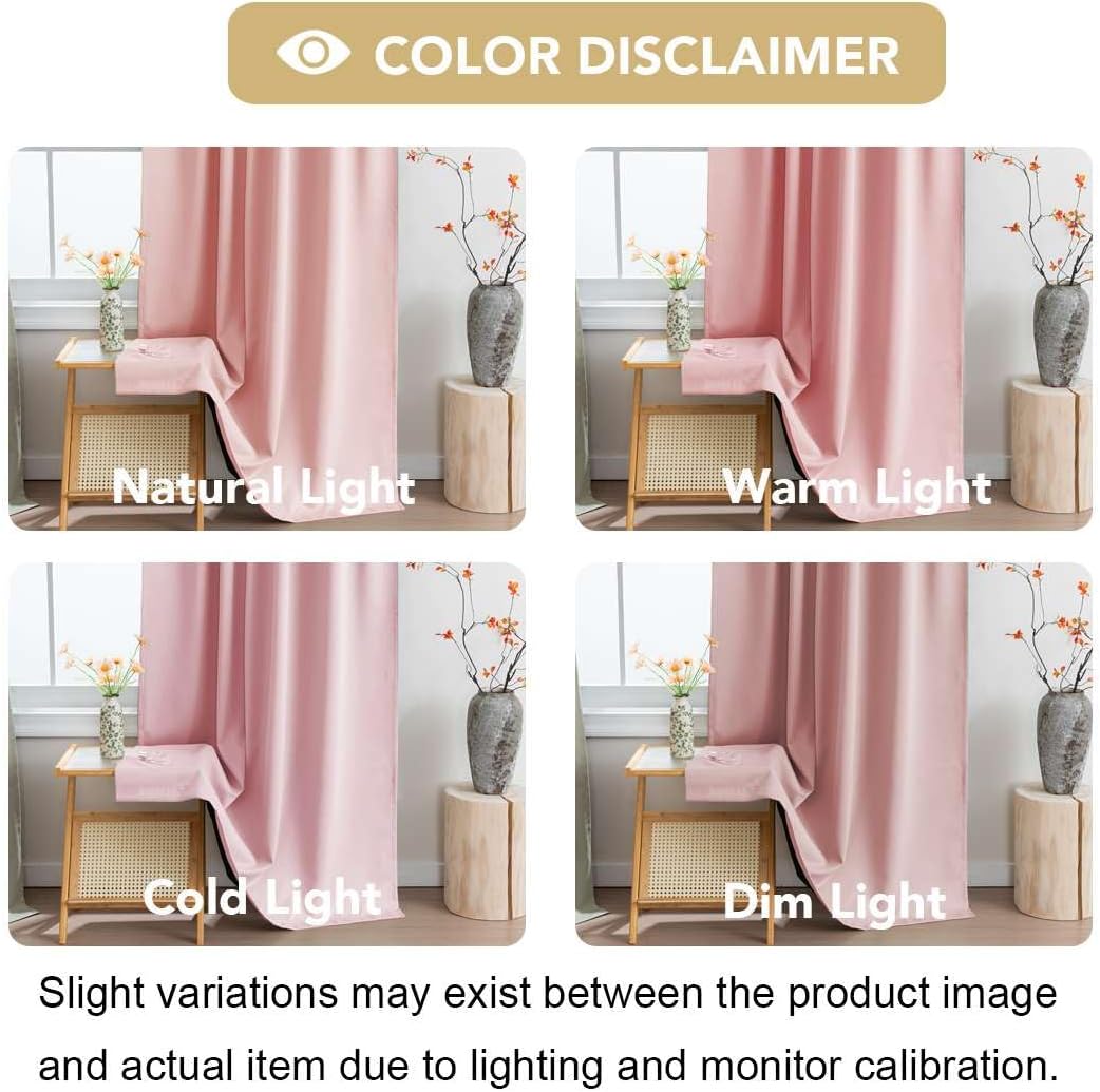 H.VERSAILTEX Blackout Curtains 84 Inch Length 2 Panels Set for Living Room Bedroom, Back Tab Pinch Pleated Thermal Insulated Room Darkening Light Blocking Curtains with Hooks, Baby Pink
