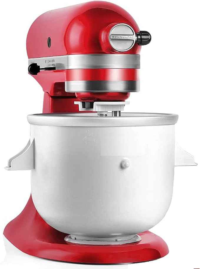 2 Quart Ice Cream Maker Attachment with Mixing Paddle and Drive Assembly, Compatible with 4.5/5 Quart Tilt-Head Stand Mixer K45SS, KSM75, KSM150 and 6 Quart Bowl-Lift Stand Mixers