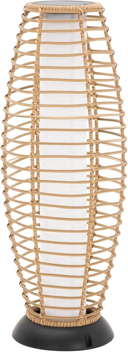 Outdoor Floor Lamp Solar Powered Lantern Waterproof Outdoor Lamps Wicker Patio Lights for Garden Deck Backyard Decor