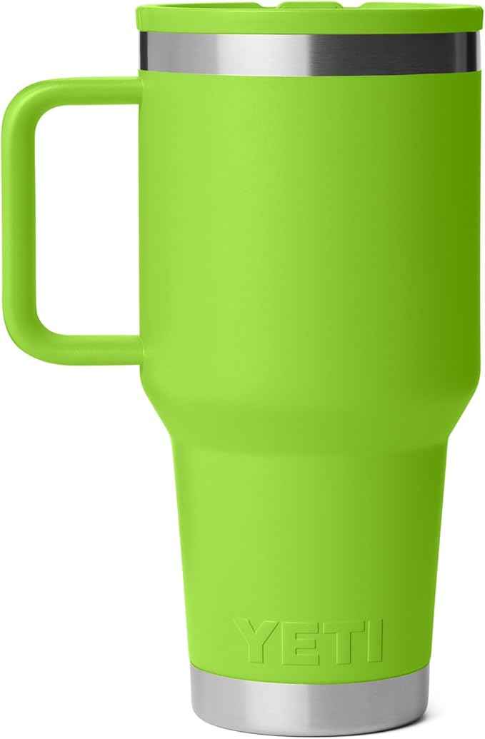 YETI Rambler 30 oz Travel Mug with Flip Straw Lid – Stainless Steel, Vacuum Insulated, Leakproof, Cup Holder Friendly