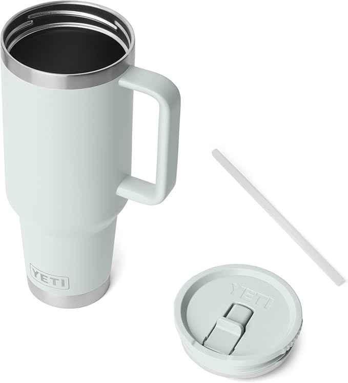 YETI Rambler 40 oz Travel Mug with Flip Straw Lid – Stainless Steel, Vacuum Insulated, Leakproof, Cup Holder Friendly